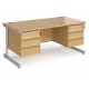 Harlow Straight desk with 2 x Three Drawer Pedestals